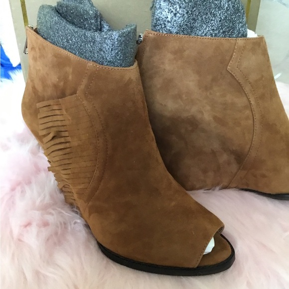 NWT Ash-Lynx Pep Toe Platform Wedge Leather “Cookie “ Low Ankle Boots 10M - Picture 13 of 14